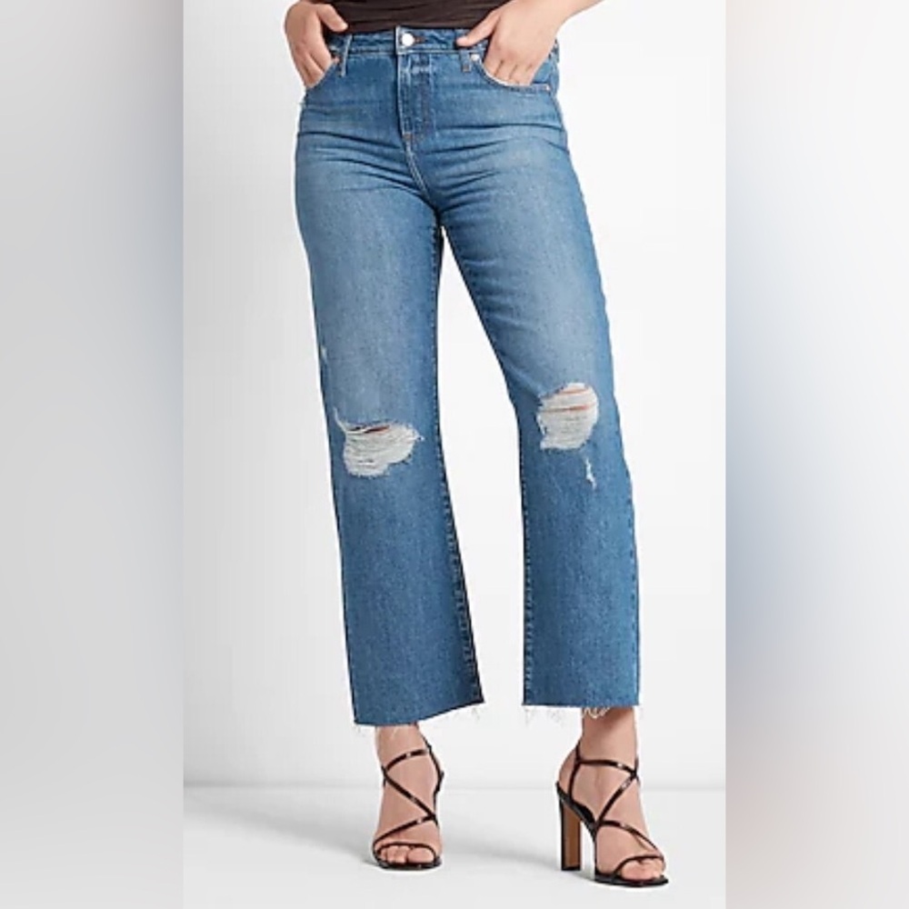 Express 90’s Ankle Boot Mid Rise Light Blue Denim Jeans 14R